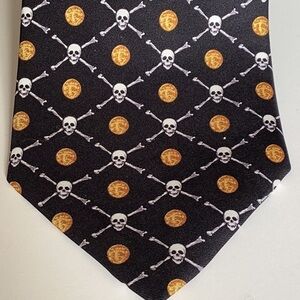 Josh Bach Skeleton Skull and Bones 100% Silk Tie